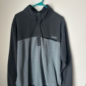Columbia Charcoal and Light Gray Fleece Jacket XL